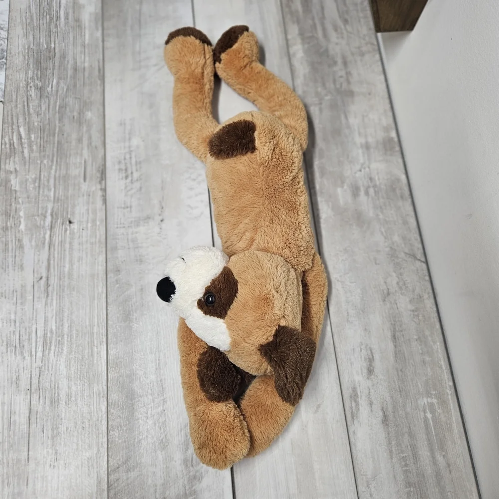 DanDee Laying Down Brown/White Dog Plush Stuffed Animal 31